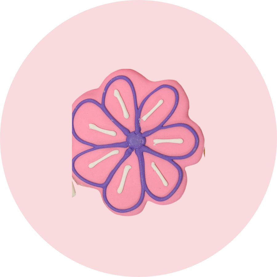 Pink & Purple Flower Dog Cookie