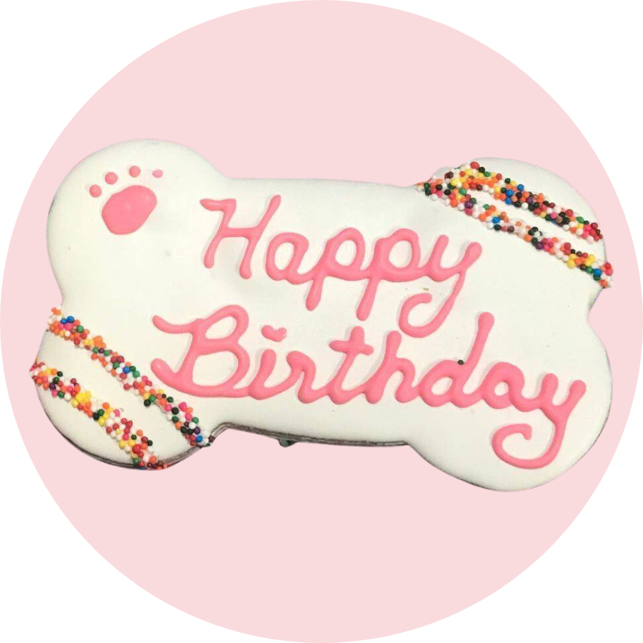 Giant Happy Birthday Pink Bone 5x3"