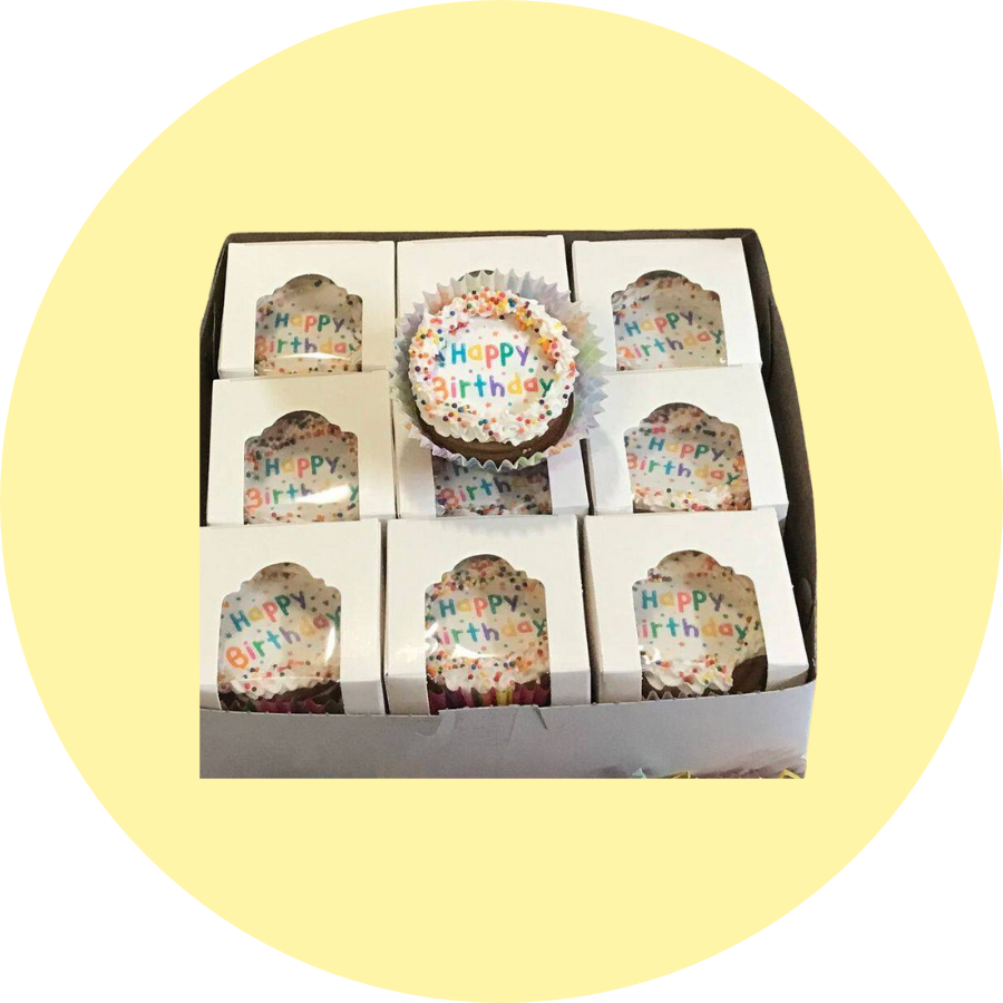 Happy Birthday Edible Image Dog Cupcake Set