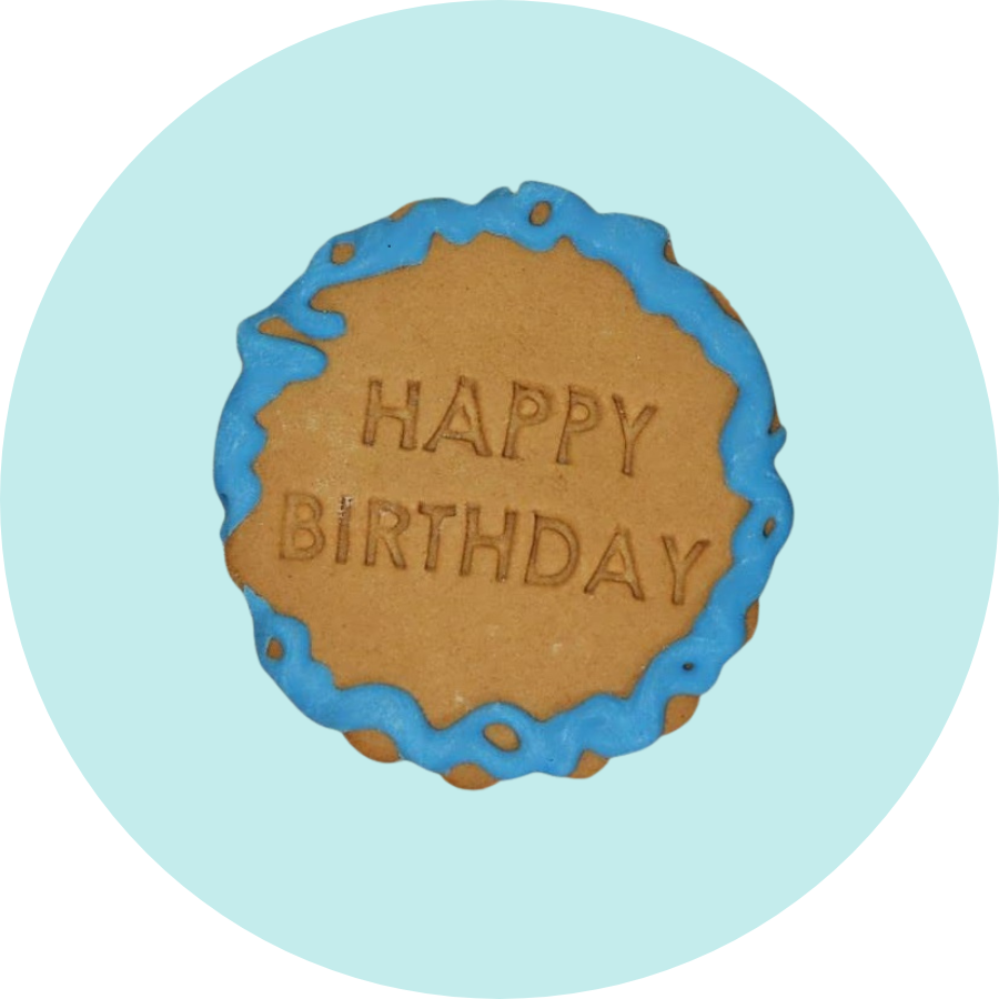 Blue Dog Happy Birthday Medallion Cookie