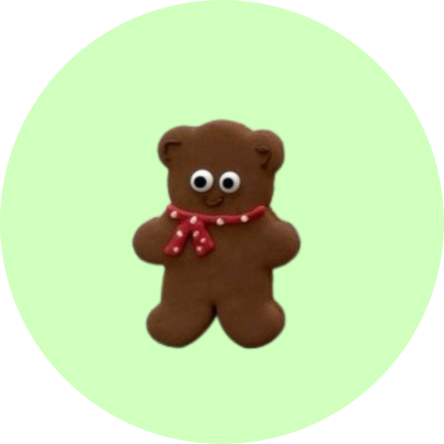 Teddy with Scarf Dog Cookie