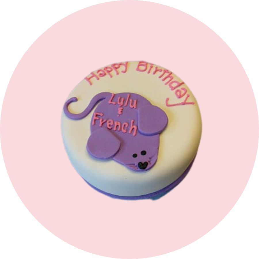 Purple Mouse Birthday Cake for Cats