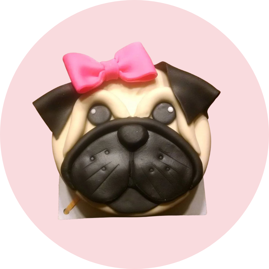 Birthday Pug Fresh Dog Cake