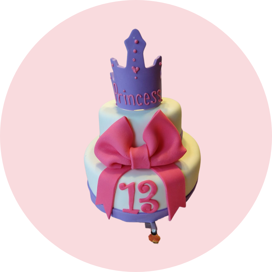 2 Tier Princess Fresh Dog Birthday Cake