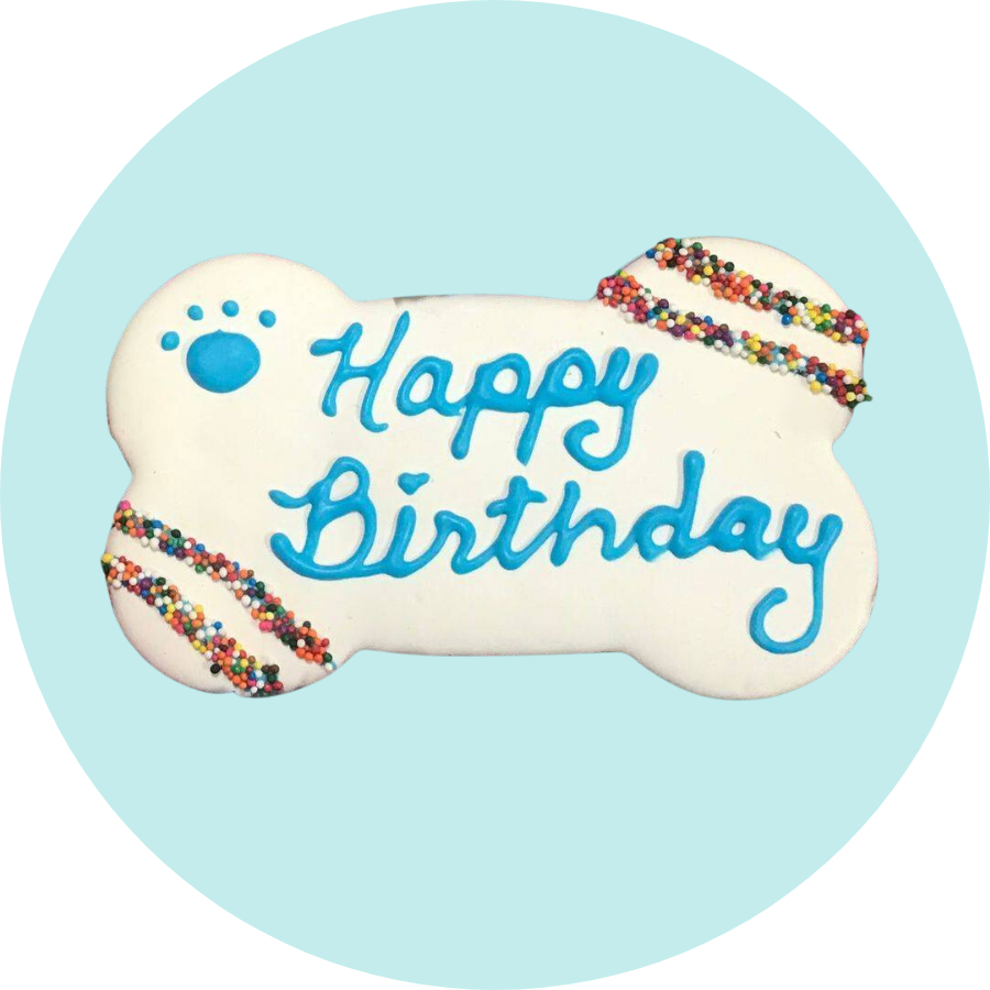 Giant Happy Birthday Blue Bone 5x3&quot;