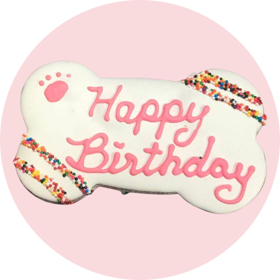 Giant Happy Birthday Pink Bone 5x3&quot;