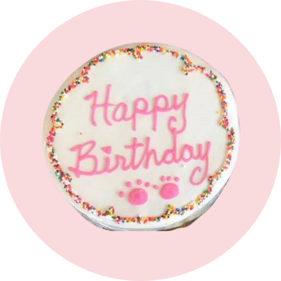 Birthday Dog Pink Cookie Cake