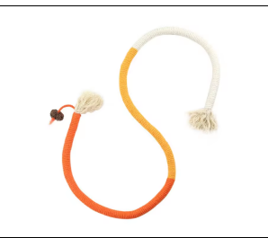 Orange rope cat toy with bells