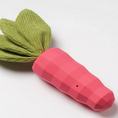 Pink Squeaky Rubber Carrot Chew Toy