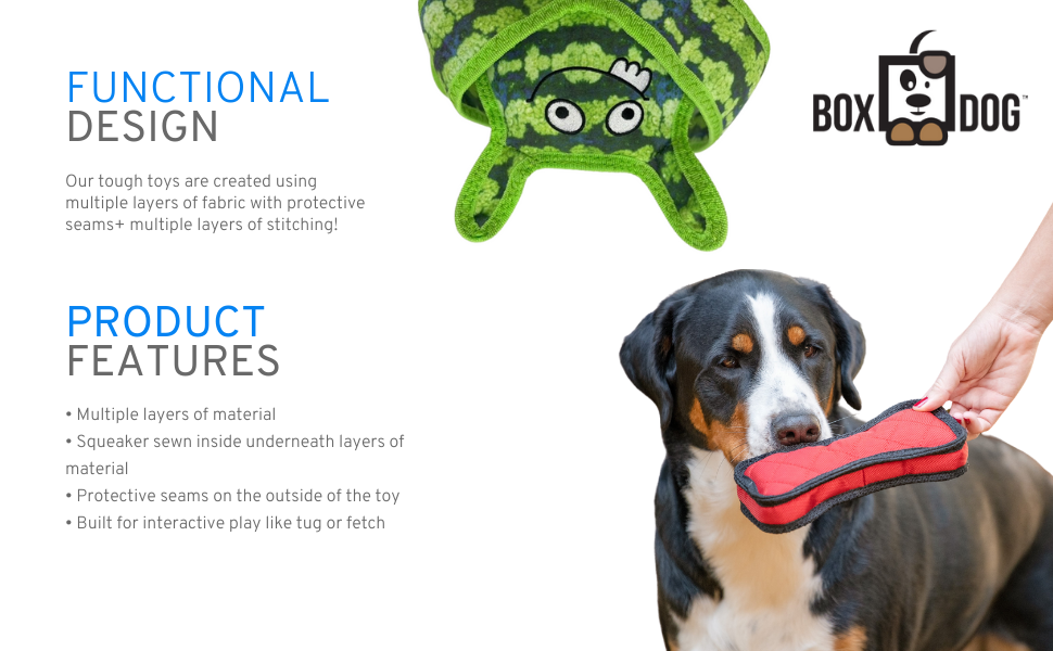 BoxDog Tough Durable Monster Dog Pull Toys | Strong Dog Toys with Multiple Layers for Pull, Fetch, Tug | Tuff Interactive Dog Play Toys…
